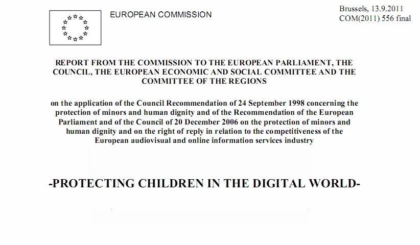 CELEX 52011DC0556 EN TXT.PROTECTING CHILDREN IN THE DIGITAL WORLD 822x480 - سند اتحادیه اروپا: محافظت از کودکان در جهان دیجیتال 2011